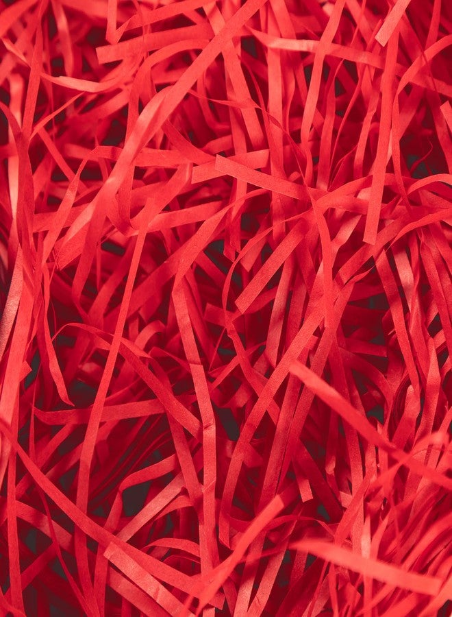 Gloreyan 1/2LB Easter Grass Shredded Paper Filler Red Raffia Paper Filler Grass for Xmas Easter Gift Wrapping Basket Filling Party Supply - Image 2